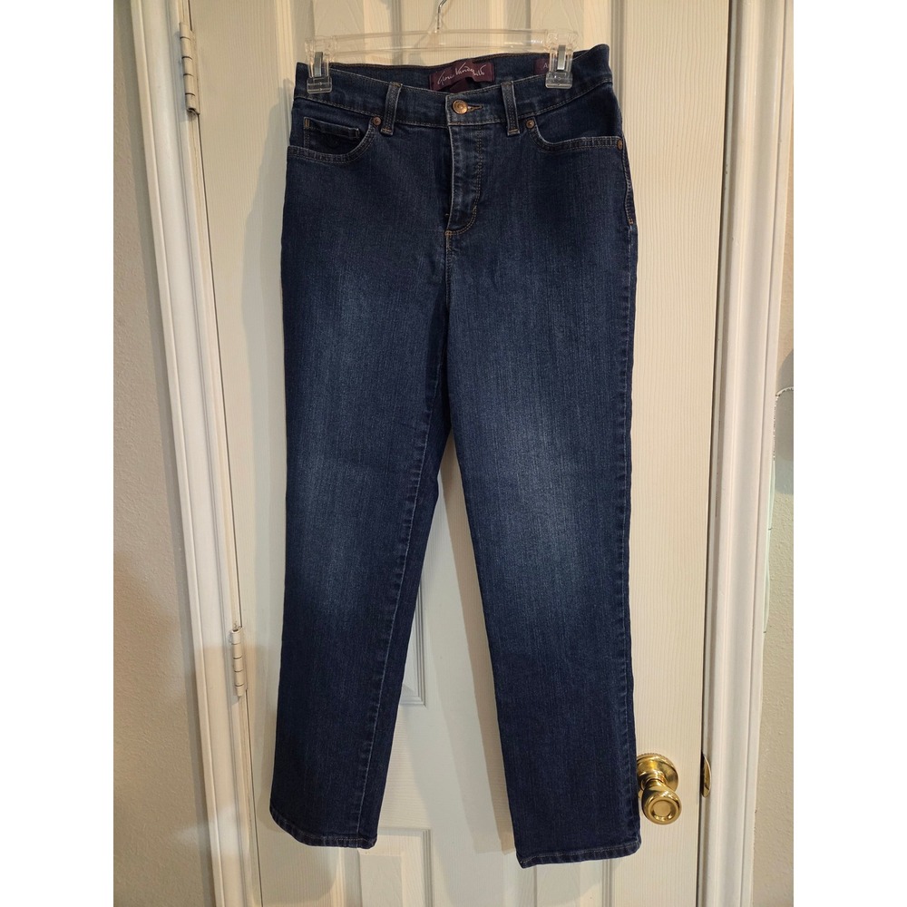 Gloria Vanderbilt Amanda High Rise Tapered Jeans Dark Wash Womens 6 Short